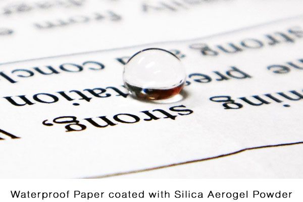 Waterproof Paper coated with Silica Aerogel